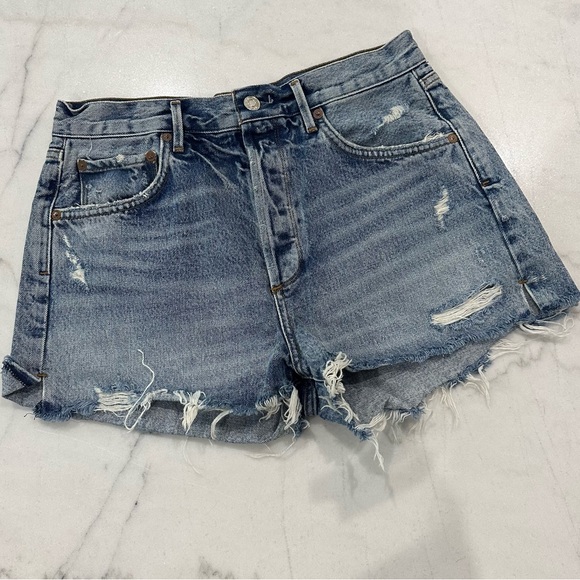 Agolde Jaden Denim Shorts Size 29 High Rise distress new revolve cut offs - Picture 1 of 8